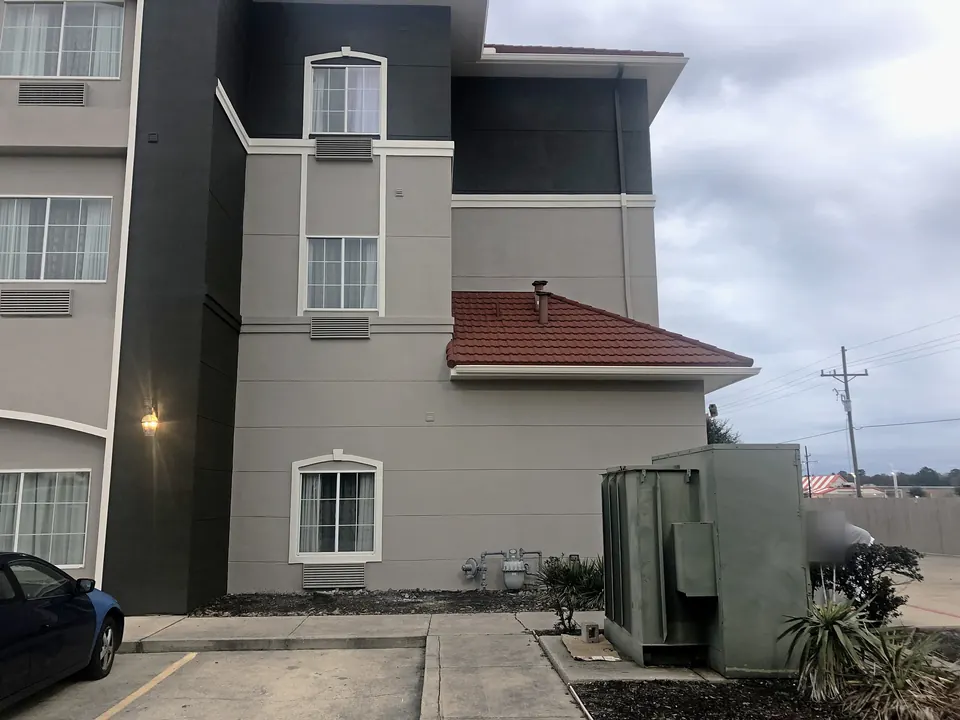 After: the end wall and lower roof in the new scheme
