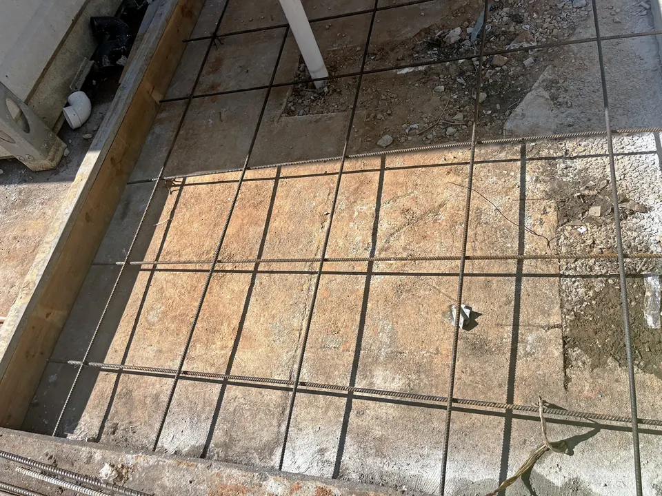 Forms and rebar grid set for the new equipment pad